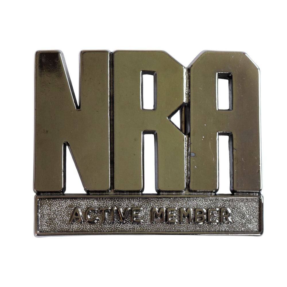 Vintage NRA Gunmetal Belt Buckle National Rifle Association Active Member